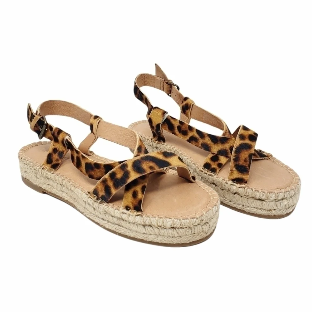 MADEWELL Malia Espadrille Sandal in Leopard Calf